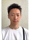ピンパーマブルーブラックスパイキーショートスタイル
