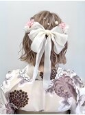 結婚式お呼ばれヘア◆ボブアレンジウェーブヘア編み込み浴衣夏