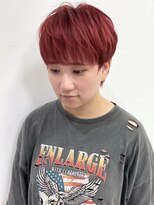 ヴィーヴォ 深江橋店(VIVO) ツーブロックマッシュ ベリーショート ピクシーカット レッド 赤
