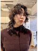 20代30代40代ハイレイヤーウルフ☆ウルフパーマラフウェーブ