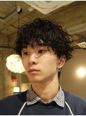 センターパート色気パーマメンズパーマシャドウパーマ名古屋眉毛