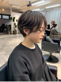 ミディアムレイヤーカット ダークアッシュ ダークグレー
