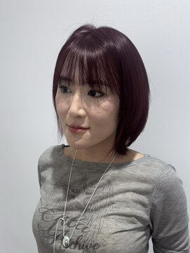 ビューバイネオリーブ 用賀店(Beau'r by neolive) ストレートパーマ縮毛矯正ダークパープル夏ミルクブラウン[用賀]