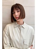 ヌイ 横浜(nui)&nbsp;シナモンベージュ _フリンジウェーブココアブラウン前髪