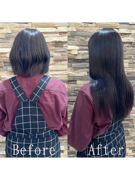 あるじゃんすー さいたま店 ナチュラルブラック#シールエクステ#伸ばしかけヘア#逆三角#大宮
