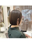 八戸ナチュラル艶ブラウンショートボブ 20代30代40代50代