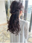 ハーフアップヘアアレンジ