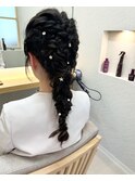 編み込みスタイル
