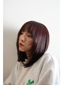 ボルドーカラー×顔周りレイヤー