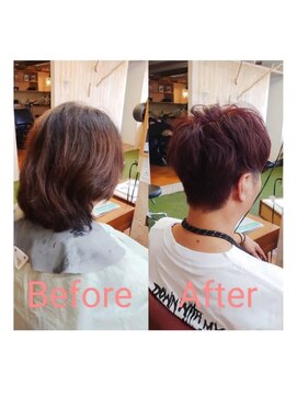 スミカ(sumica) #久しぶりの#レッドカラー#ばっさりカット