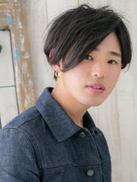 メンズヘア ビーセカンド 草加店(MENS HAIR B-2) 斜めバングアッシュブラック社会人マッシュX草加