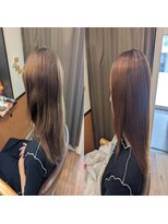 ヘアーアンドチャット リンク 三軒茶屋店(hair&chat LINK)&nbsp;セミロング髪質改善酸性縮毛矯正前上がりレイヤー