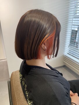 キッカ(kicca) 【kicca】ボブヘア × オレンジカラー