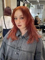 ソルトウォーター(SALT WATER) アプリコットオレンジ/ケアブリーチ/レイヤーカット恵比寿