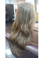 ファイン 美容室 深川店(FINE)&nbsp;髪質改善カラーくびれ巻き髪ロングヘア透明グレージュ
