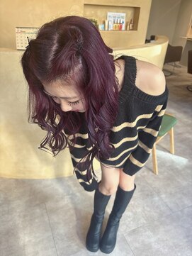 ロア(LORE) ラベンダー/コテ巻き/ヘアアレンジ