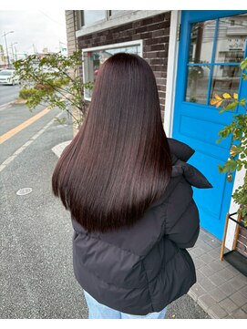 アズグロウ エクラ(AS GROW 'eclat) 【髪質改善】艶ボルドーブラウンストレート