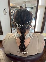 美容室 メザミー MESAMIES&nbsp;ルーズフィッシュボーン 結婚式 お呼ばれヘア 二次会ドレス 着物