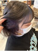 ボブスタイルのインナー＊ラベンダーカラー＊