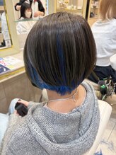 アッシュ 千歳烏山店(Ash)&nbsp;10代20代30代大人かわいいインナーカラーボブひし形ショートボブ