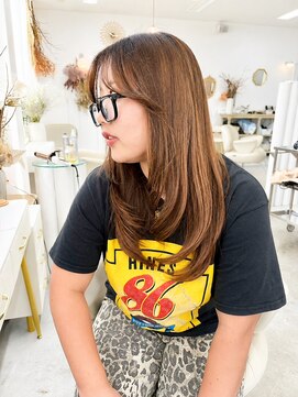 ユイマァル 岡山(YUIMARL) 岡山レイヤーカット20代30代顔周りカットブリーチダブルカラー