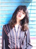外ハネ　×　ランダムパーマ