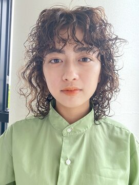 アイティーバイアルバム 松戸店(IT by ALBUM) ウルフパーマ_くすみブルーミニウルフテラコッタ_8654