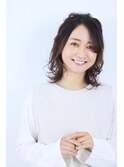ミディアムベースに超高濃度水素デジタルパーマでヘアアレンジ