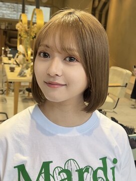 ティア(Tia.) （ハイトーンボブ/ミルクティーベージュ/シースルーバング）