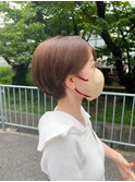 ショート/前髪パーマ/黒髪/グレーベージュ/レイヤーロング