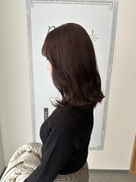 ヘアーメイクブランニュー セントラル 西大寺店(hair make Brand new central)&nbsp;顔まわりレイヤー 大人レッドブラウン