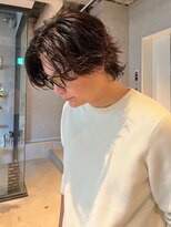 メンズサロン ブロック(Men's Salon bloc) ミディアム　ニュアンスパーマ　センターパー ト　ツーブロック