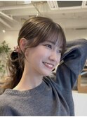 顔まわり/似合わせカット/オリーブベージュ/韓国ヘア/谷町四丁目