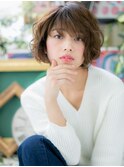 大人かわいい乾かすだけくせ毛風ボブパーマh3戸頭20代30代40代