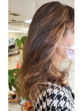 松本平太郎美容室 国立店 ロングレイヤー×イノアカラー×ハイライト/30代40代50代60代