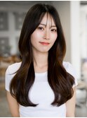 ☆レイヤーカット毛先ワンカールくせ毛風カール薄めバングデジパ