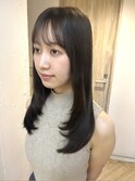 ぷつっとカットラインのレイヤーとブルーグレージュカラー