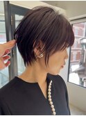 別府ショートボブ顔まわりレイヤーカット髪質改善カラー30代