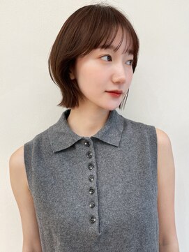 セイドット リー(Say. Ree) Say.大人可愛い外ハネボブ切りっぱなしくびれボブブラウンカラー