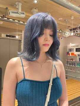 navy/ネイビー/ダブルカラー/ハイトーン/ブリーチ