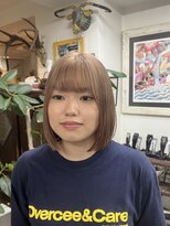 リブロ 三軒茶屋(LIBRO) ハイトーンカラーボブスタイルミルクティーベージュ