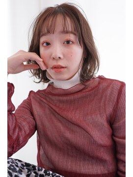 ネオリーブ チロル 横浜西口店(Neolive CiroL.) ボブミディナチュラルレイヤー　温もりココアブラウン