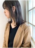nude仲井【ブルーアッシュグレー】切りっぱなし ミディアム