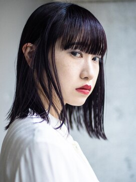 ビビト(bibito) bibito 切りっぱなしボブ ブリーチ ダブルカラー パープル