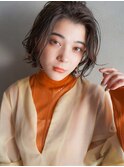 くびれ/Aラインボブ/かきあげ/ダークベージュ/髪質改善/30代