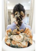 振袖着付け　編み下げヘアセット