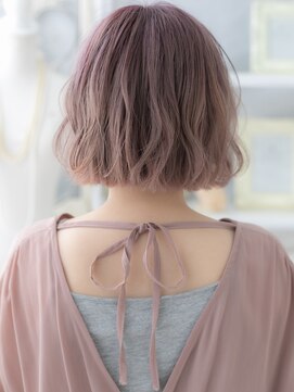 モッズヘア 上尾西口店(mod's hair) ピンクベージュ3Dハイライトくせ毛風ボブTa3上尾10代20代30代!