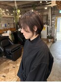 楽ちんショート×ベージュ白髪ぼかし