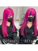 コットンピンク×ブラック#シールエクステ#韓国#イメチェン#小倉