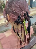 個性派　リボンヘアアレンジ